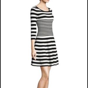 Milly navy and white striped knit dress